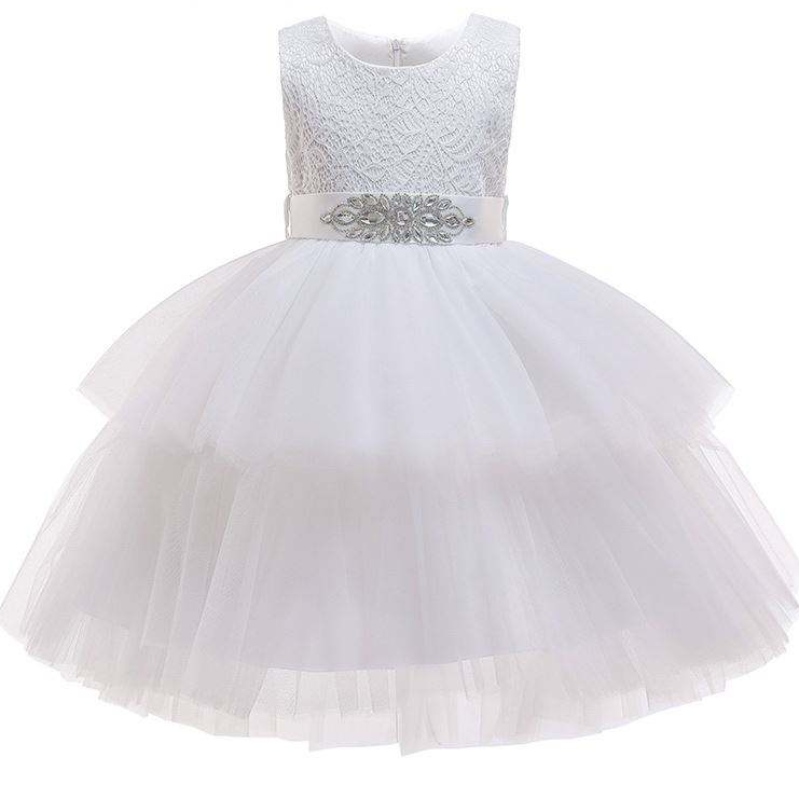 Supper Fashion Children ชุดปาร์ตี้แฟนซีออกแบบลูกไม้สาว ๆ Frock วันเกิด Tutu Dress L1746