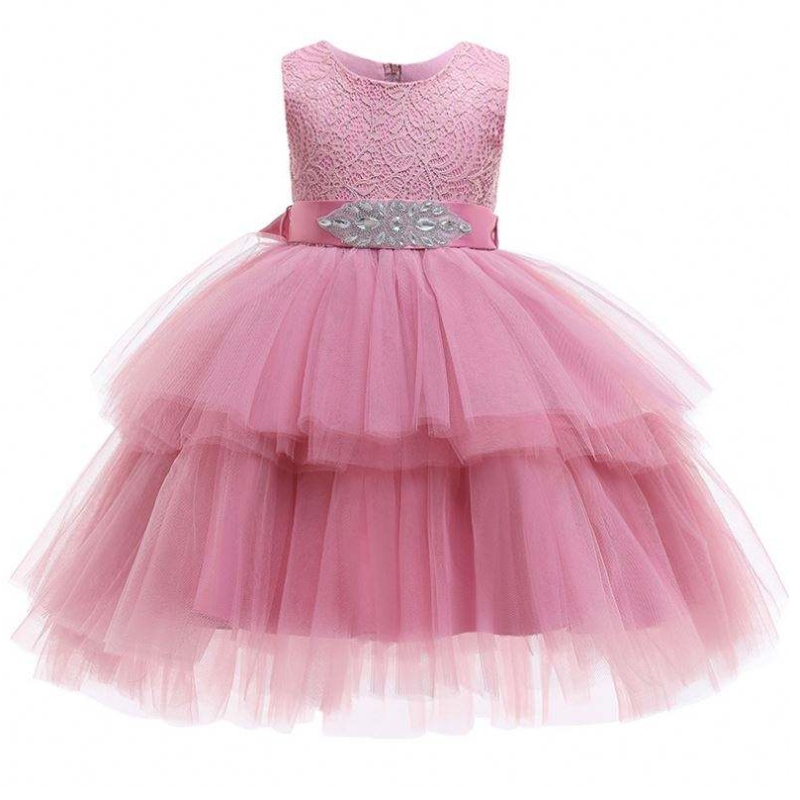 Supper Fashion Children ชุดปาร์ตี้แฟนซีออกแบบลูกไม้สาว ๆ Frock วันเกิด Tutu Dress L1746