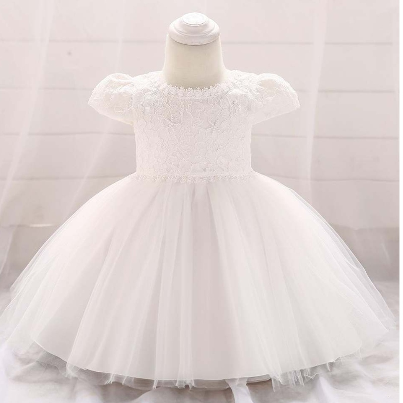 เด็กทารกแรกเกิด baige frock Christening Baptism ปาร์ตี้ชุดเด็กชุดเด็กสาวชุดเด็กผู้หญิงชุด l1873xz