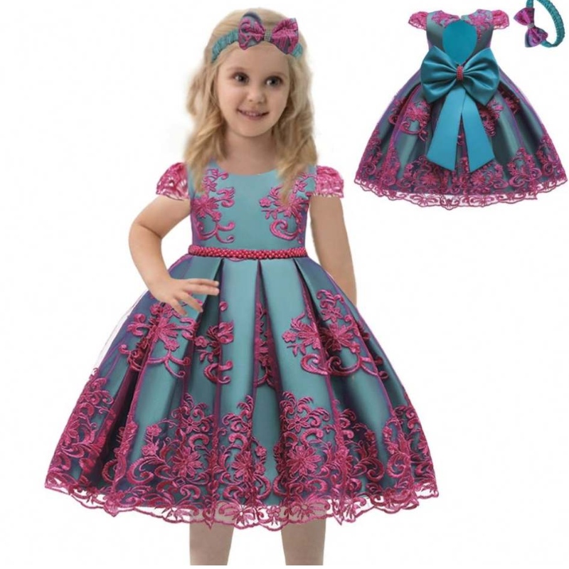 2021 Wholesale Baby Smoking Clothing Girl Frock Designs 0-6 ปีสาวบัพติศมาชุด 7933