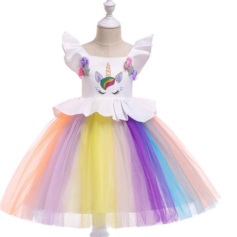 Baige Unicorn Kids เสื้อผ้าออกแบบใหม่เด็กผู้หญิงชุดน่ารักชุดประสิทธิภาพ L5090