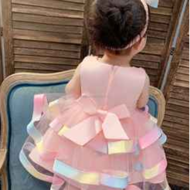 Baige Wholesale Kids Party สวมชุดทารก Tutu Design Baby Girl Flower Cake Dress Layered Layered Layered Layer