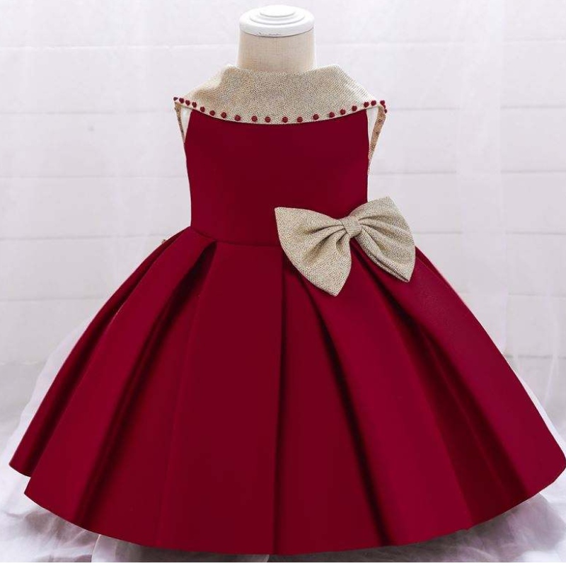 Baige แขนกุดเด็กวันเกิดปาร์ตี้สวมชุดเจ้าหญิง 0-6y backless baby mini girl dresses l1986xz