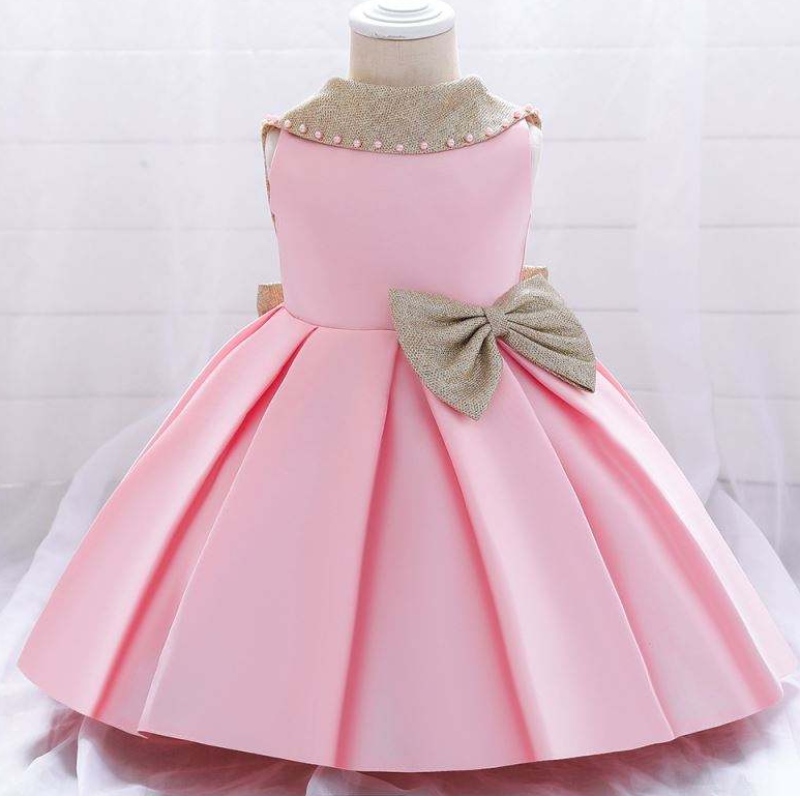 Baige แขนกุดเด็กวันเกิดปาร์ตี้สวมชุดเจ้าหญิง 0-6y backless baby mini girl dresses l1986xz