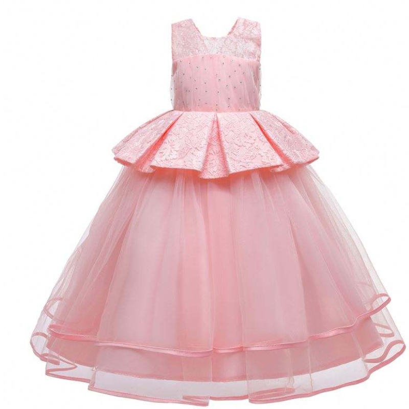 Baige Elegant Kids Long Dress Girls Prom Long Frock ชุดราตรีชุดหรูหรา LP-275