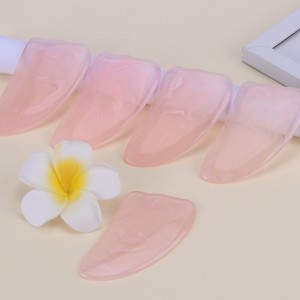 คุณภาพคุณภาพสูง Rose Quartz Scraping Board สีเขียวสีชมพู Jade Blackbian Crystal Facial Guasha Scrapping Board Jade Stone