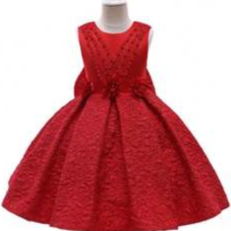Baige ใหม่ Satin Flower Girl Princess Dress Baby Baby Party งานแต่งงาน Bridesmaid Ball Gown L5252