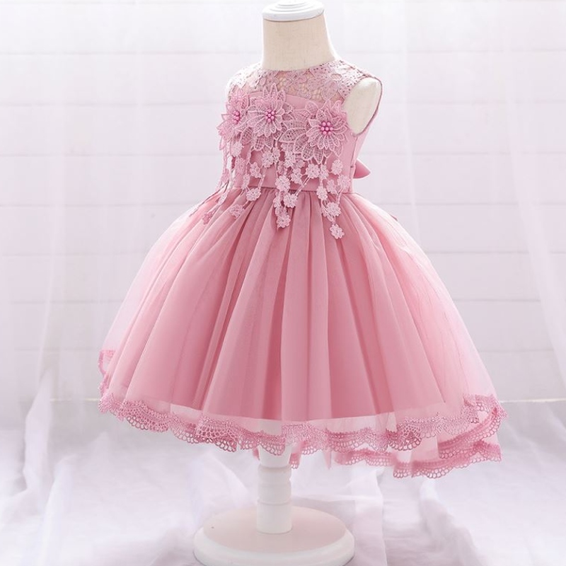 Baige Flower Girls Wedding Wedding Baby Girls Christening Princess Tailing Dresses T1938xz