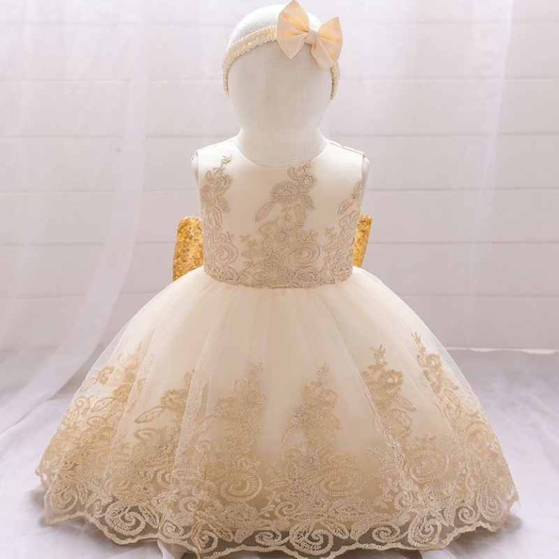 baige ลูกไม้ใหม่ Frock Kids Party สวมใส่ 0-6 ปีสาวดอกไม้วันเกิดปาร์ตี้บอล gown l2023xz