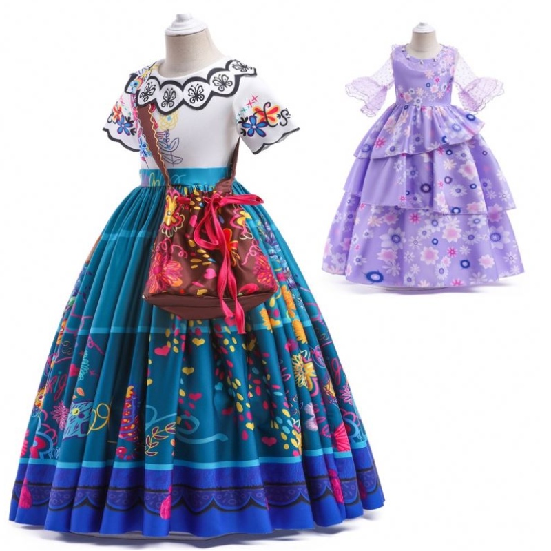 baige encanto mirabel isabella สาวสีม่วงชุดแขนยาวใหม่ Carnival Kids Party Cosplay เครื่องแต่งกาย