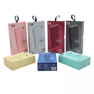 Mobile Power Charging Treasure Packaging Box กล่องลิ้นชักหน้าต่างกล่องสีที่กำหนดเอง