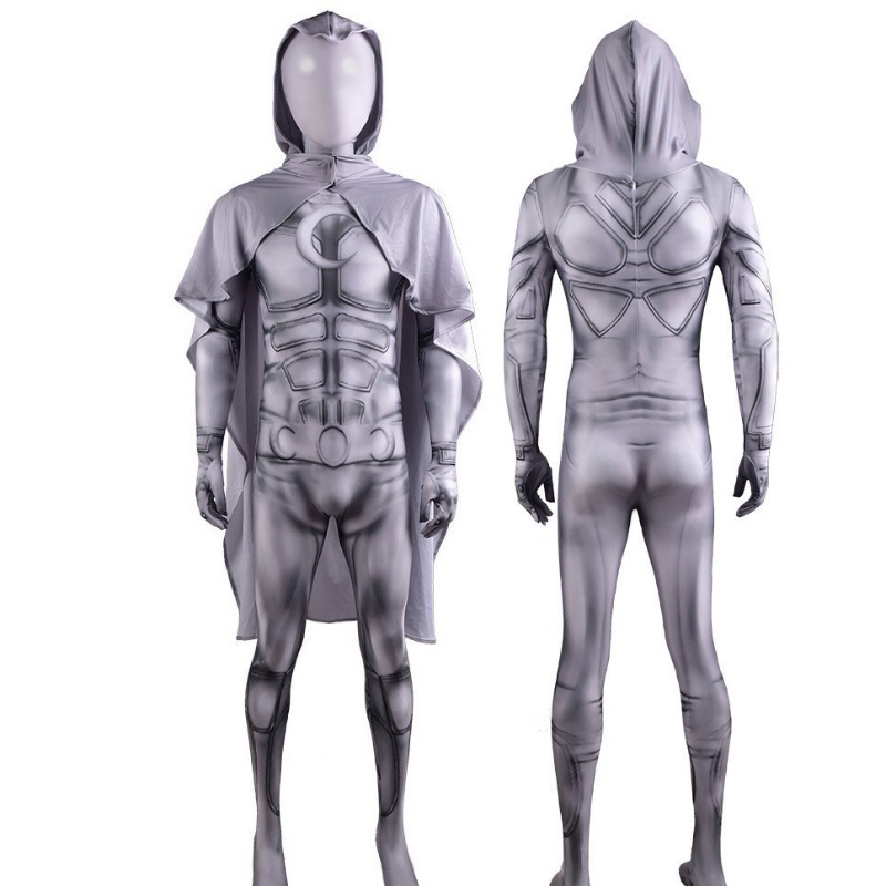 ซูเปอร์ฮีโร่มูนอัศวินเครื่องแต่งกาย Marc Spector Movie Cosplay Halloween Jumpsuit Bodysuit สำหรับเด็กและผู้ชาย