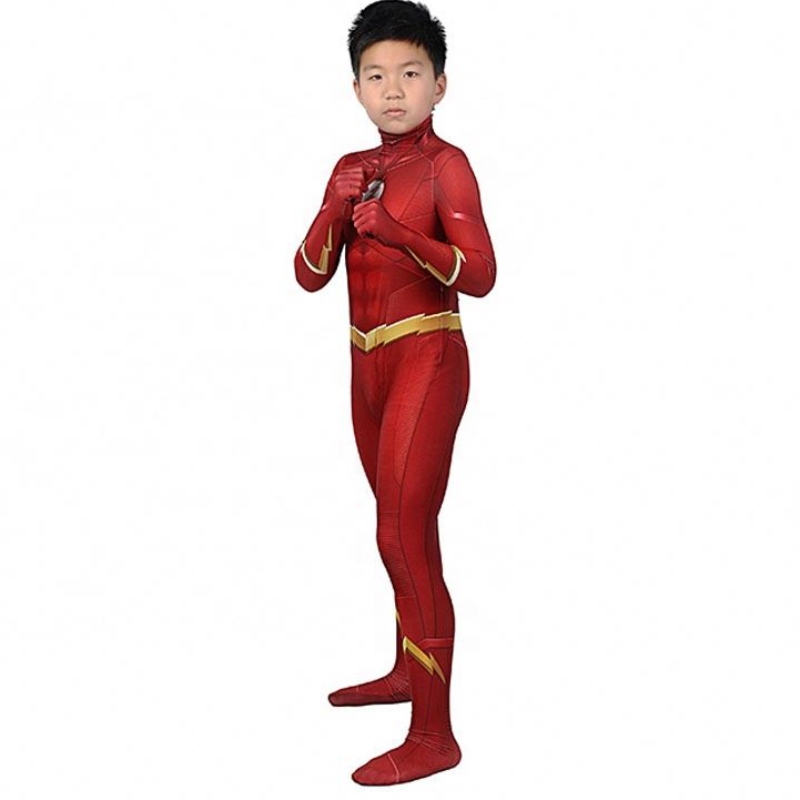 การขายโดยตรงจากโรงงาน Flash Season 5 Barry Allen Kids Superhero Costumes Tights และ Costumes Cosplay