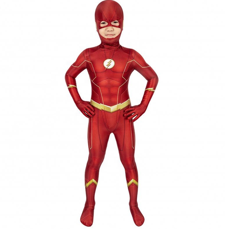 การขายโดยตรงจากโรงงาน Flash Season 5 Barry Allen Kids Superhero Costumes Tights และ Costumes Cosplay