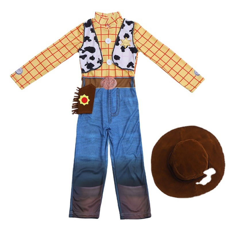 แฟชั่นขายร้อนในสต็อก Halloween Kids Western Cowboy Costume สำหรับเด็ก 3-10 ปี