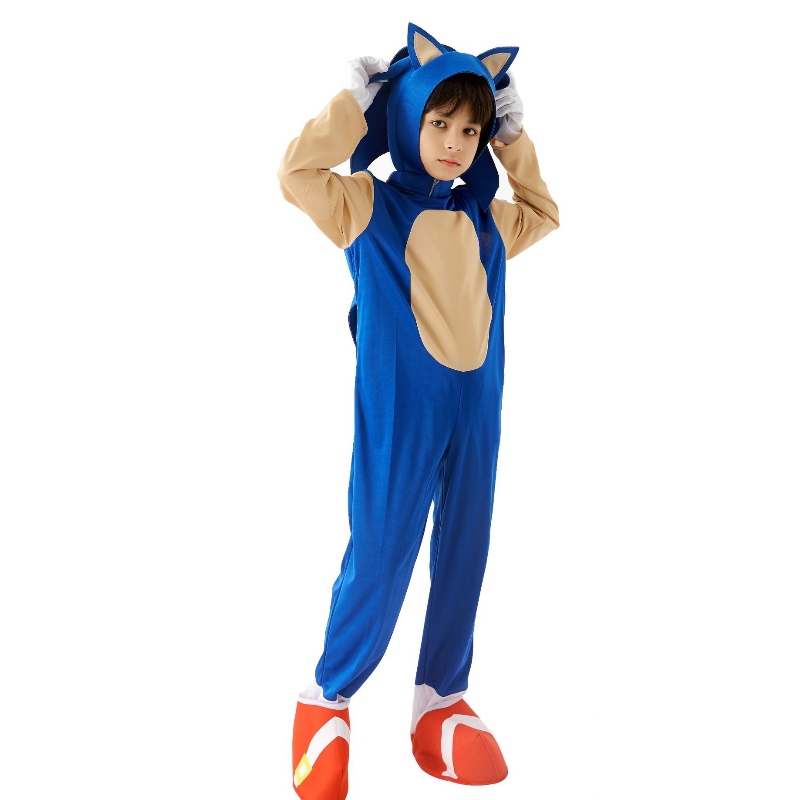 2022 Kids Cute Super Sonic Movie Performance Black Blue Sonic เครื่องแต่งกาย