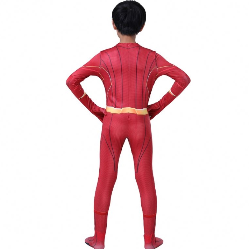 ผู้ใหญ่วัยเด็กเด็ก Comic Fantasia Superhero Halloween Carnival Party Outfit Cosplay ชุดสูทของเด็ก Flash Man \\