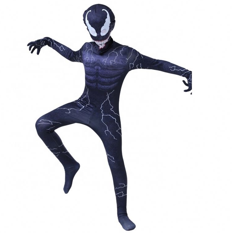 ใหม่ล่าสุด Peter Eddie Fancy Muscle Bodysuit Boys Superhero Jumpsuit Spiderman Halloween Venom Cosplay Cossumes \\