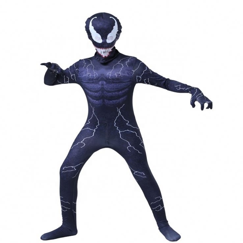 ใหม่ล่าสุด Peter Eddie Fancy Muscle Bodysuit Boys Superhero Jumpsuit Spiderman Halloween Venom Cosplay Cossumes \\