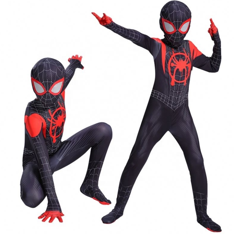 ซูเปอร์ฮีโร่สีดำ Zentai Suit สำหรับ Halloween TV&movie คอสเพลย์ Black Spider Man เครื่องแต่งกายสำหรับเด็ก&adults