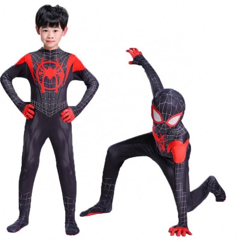 ซูเปอร์ฮีโร่สีดำ Zentai Suit สำหรับ Halloween TV&movie คอสเพลย์ Black Spider Man เครื่องแต่งกายสำหรับเด็ก&adults