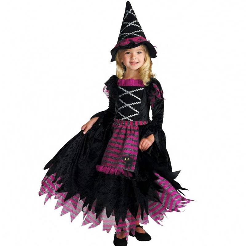 Hot New Factory Direct Kids Kids Halloween Cossplay เครื่องแต่งกายเด็กคอสเพลย์ชุดแม่มดตัวน้อย