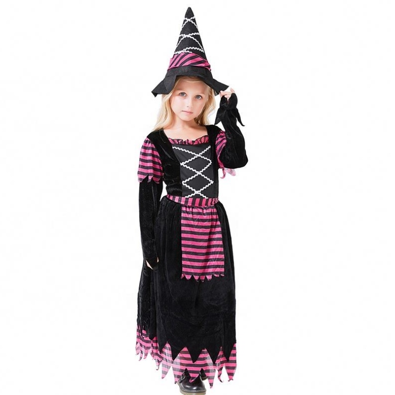 Hot New Factory Direct Kids Kids Halloween Cossplay เครื่องแต่งกายเด็กคอสเพลย์ชุดแม่มดตัวน้อย