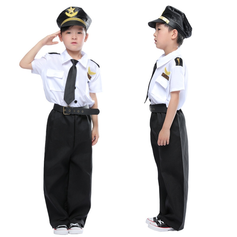 แต่งตัวเครื่องแต่งกายนักบินเด็กดีลักซ์ชุดชุดบทละครกัปตันหนุ่มสาว