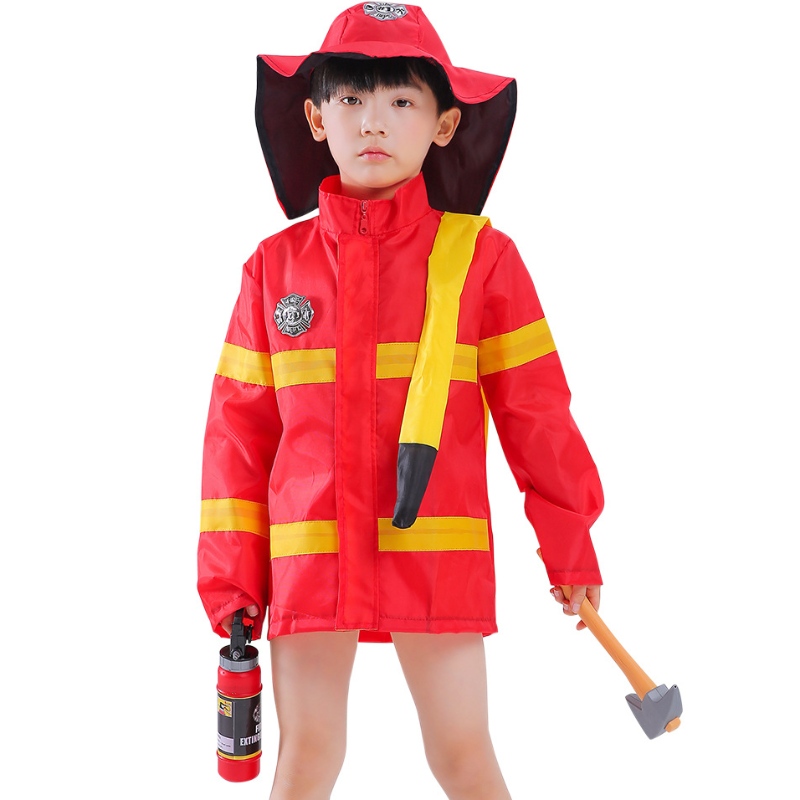 เด็กนักดับเพลิงเครื่องแต่งกายเด็กวัยหัดเดินแต่งตัวเครื่องแต่งกายแกล้งทำเป็นชุดแกล้งทำเป็นชุด