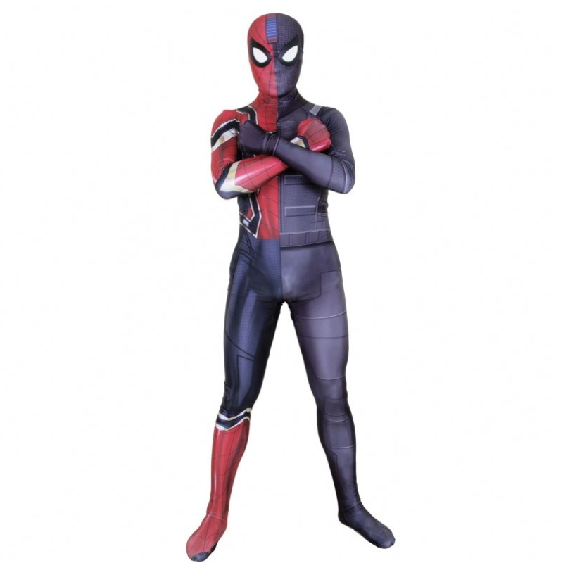 Spandex Stealth Seamed Superhero ที่น่าตื่นตาตื่นใจ Spider Man Jumpsuit Halloween Cosplay Sets Spider Man เครื่องแต่งกายสำหรับผู้ชาย&kids