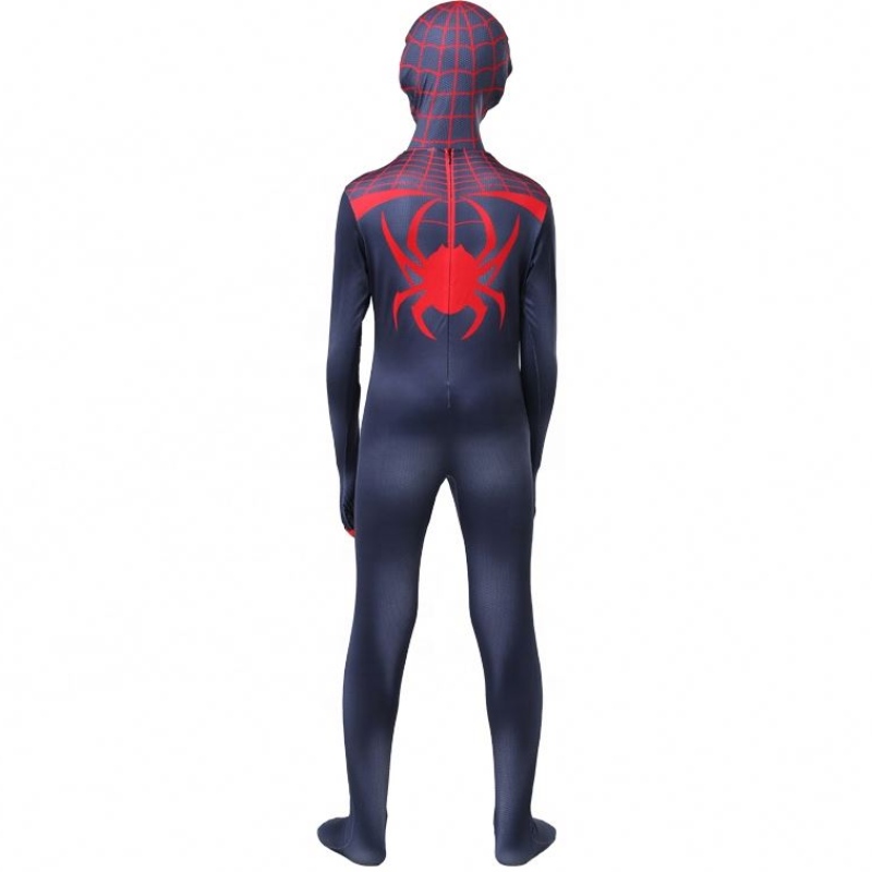 การออกแบบใหม่ Halloween Carnival Spiderman No Way Home Cosplay Black Zentai Jumpsuit Spiderman เครื่องแต่งกายสำหรับเด็กที่มีหน้าหน้ากาก