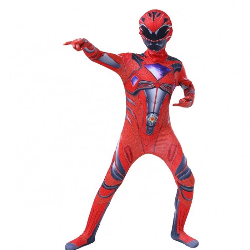 หลายสีห้า Beast Jumpsuit Halloween Carnival Party Cossplay Power Ranger เครื่องแต่งกายสำหรับเด็กผู้ชาย