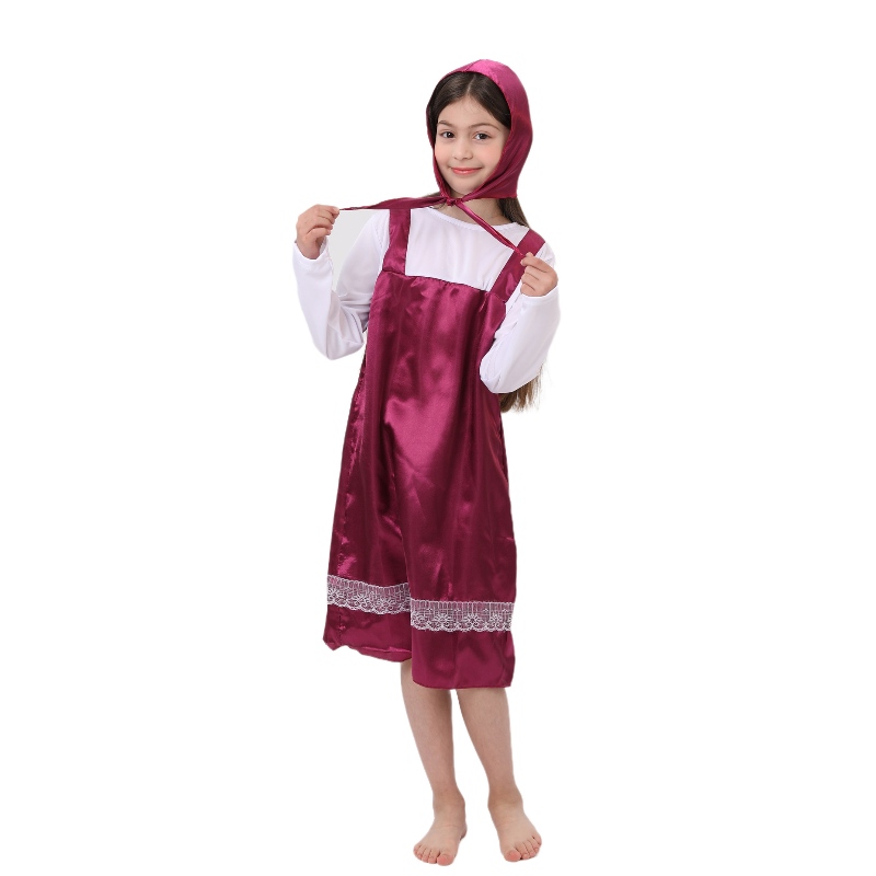 ตัวการ์ตูน Masha Costume Halloween Little Red Riding Hoodie Party Carnival เครื่องแต่งกาย