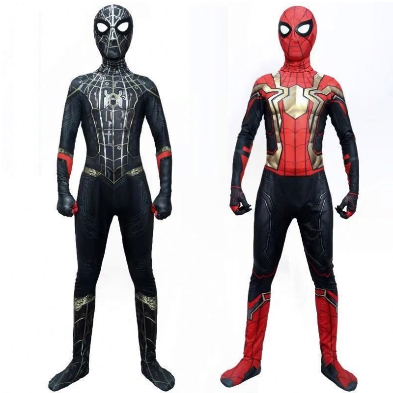 Spider Man Spiderman เครื่องแต่งกาย Fancy Jumpsuit สำหรับผู้ใหญ่และเด็กชุดฮาโลวีนคอสเพลย์ชุดสีดำสแปนเด็กซ์ 3D คอสเพลย์