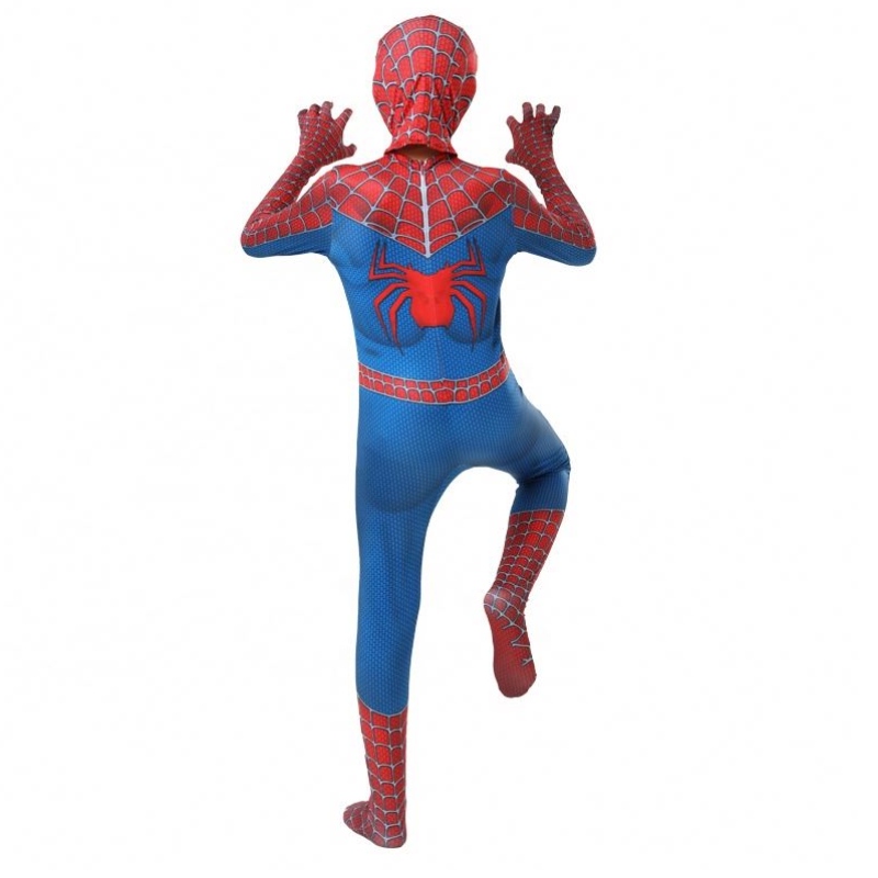 ผลิตในโรงงานจีนคลาสสิกคลาสสิกสีน้ำเงิน&red Avenger ชุดทีวี&movie superhero jumpsuits อะนิเมะเสื้อผ้าฮัลโลวีน Spiderman