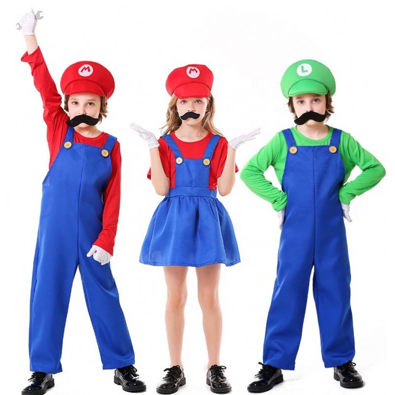 Hot Halloween Cosplay Louis Game Stage เครื่องแต่งกายเครื่องแต่งกาย Plumber Plumber Child Super Mario Bros เครื่องแต่งกาย