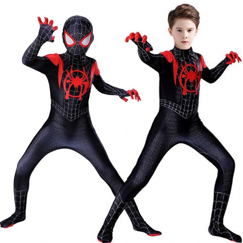 TV&ภาพยนตร์คอสเพลย์เครื่องแต่งกาย Zentai Spiderman Superhero Bodysuit Spandex Suit สำหรับเด็กทำเอง