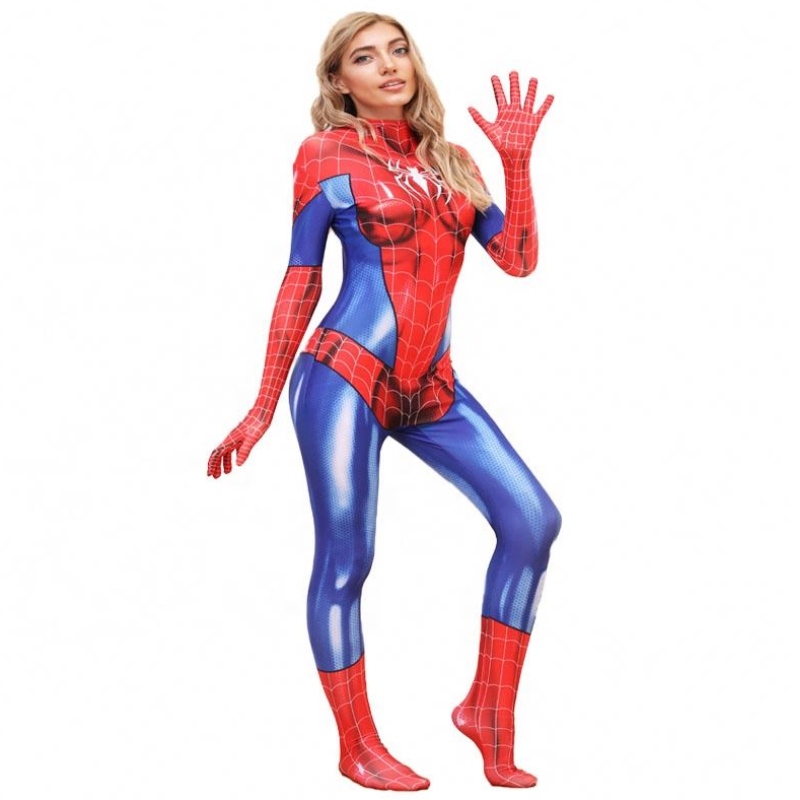 Wholesale Plus Size Halloween Prop Performance Performance สำหรับ Woman Spiderman Spiderwoman เครื่องแต่งกายชุด