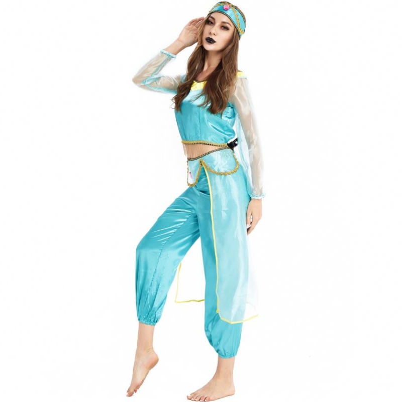 เครื่องแบบเกมยุโรปและชุดฮัลโลวีนสหรัฐอเมริกาคอสเพลย์เซ็กซี่ Aladdin Magic Lamp Jasmine Princess Dress