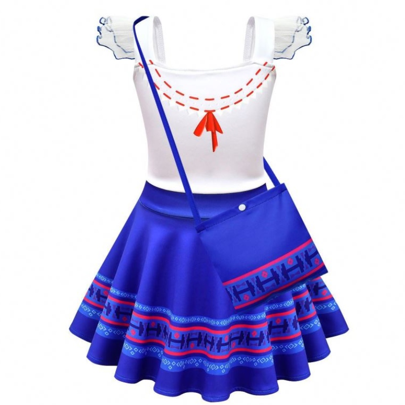 Baige Kids Girls Encanto Mirabel คอสเพลย์เครื่องแต่งกาย Carnival Halloween Princess Party Dress