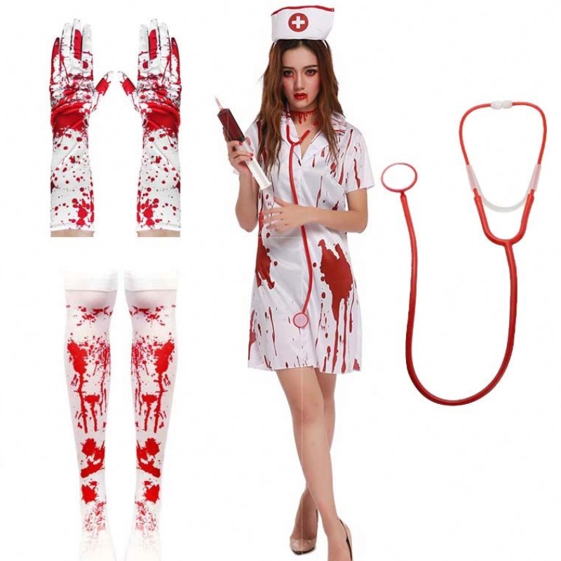 2022 Halloween Killer Caregiver Women Zombie Nurse Bloody เครื่องแต่งกาย HCVM-016