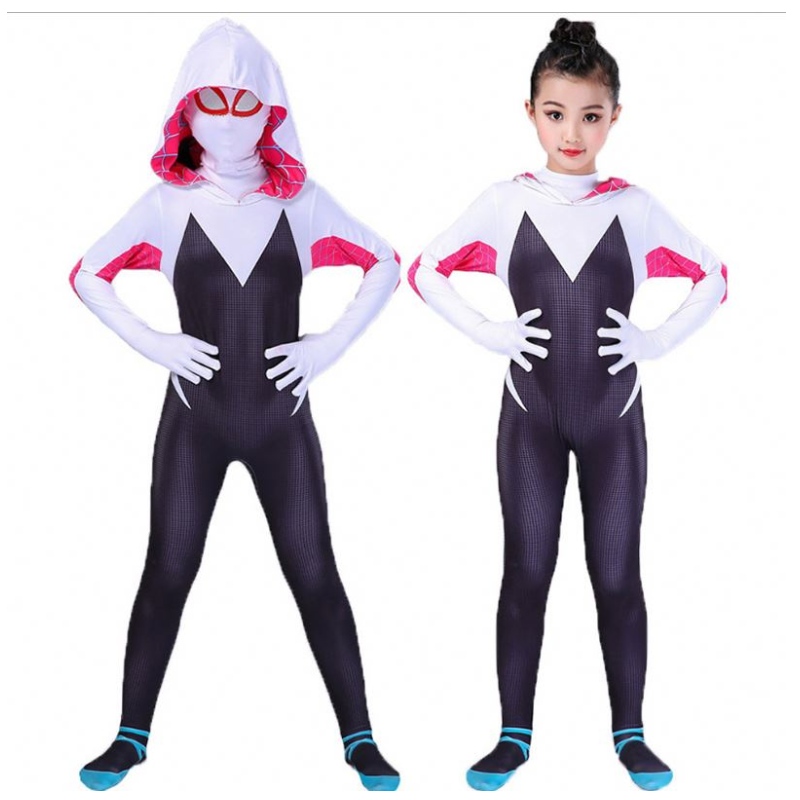 3d Kids Women Spider Gwen เครื่องแต่งกาย Gwendolyn Maxine Stacy Zentai Suit Spidergirl คอสเพลย์ชุดฮาโลวีนสำหรับสาว ๆ