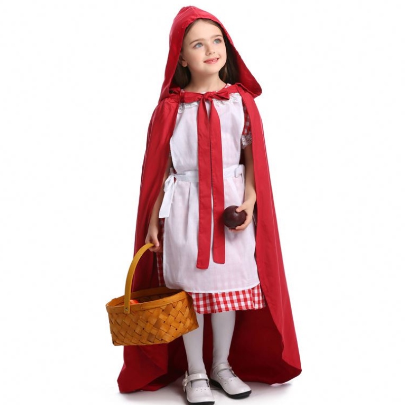 Halloween Purim Girl Girl Classic Little Red Riding Hood ชุดแต่งกาย Cape Fantasy Fancy Dress