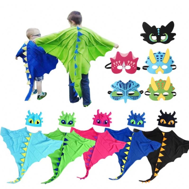 Kids Dinosaur-Costume-Cape กับ Hood Halloween Cossplay Costume Party Favors Favors