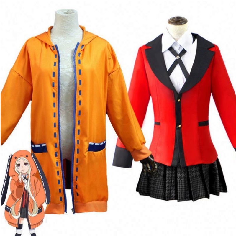 Nime Kakegurui คอสเพลย์รูป Yomotsuki Runa คอสเพลย์เครื่องแต่งกายเสื้อโค้ท jk โรงเรียนชุดเครื่องแบบ hoodie ชุดฮัลโลวีนสำหรับผู้หญิง