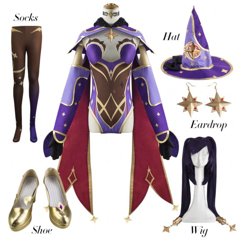 เกม Uwowo Genshin Impact Mona Megistus Astral Reflection Cossplay Costume พิเศษนักโหราศาสตร์ปริศนาน่ารักน่ารัก