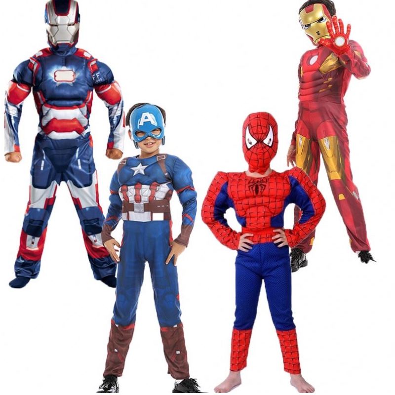 Iranman Captainamerica Spiderman Muscle Children Halloween Costume Superhero TV&movie คอสเพลย์เครื่องแต่งกาย