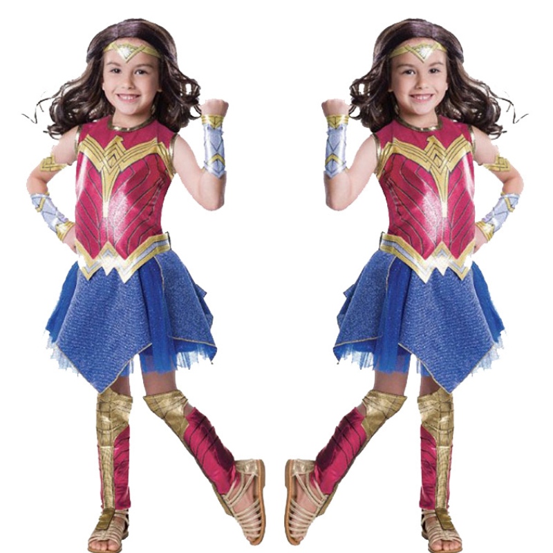 ภาพยนตร์เรื่อง Wonder Woman Child \\'s costume costume เด็กผู้หญิงแฟนซีเสื้อผ้าดีลักซ์