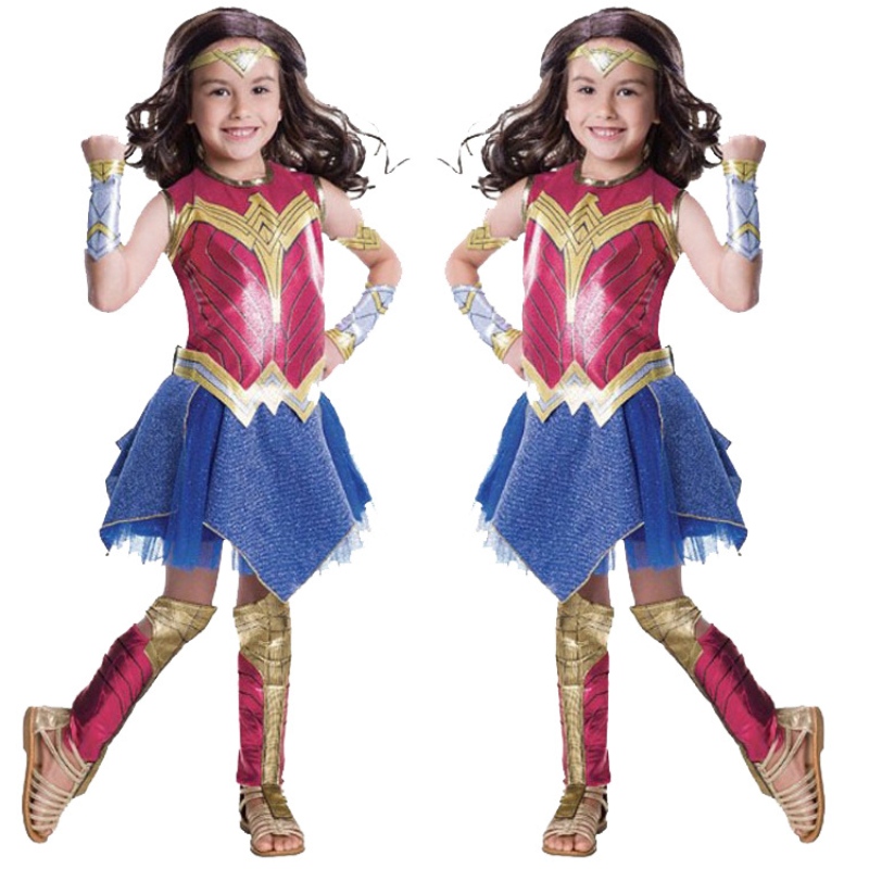 ภาพยนตร์เรื่อง Wonder Woman Child \\'s costume costume เด็กผู้หญิงแฟนซีเสื้อผ้าดีลักซ์