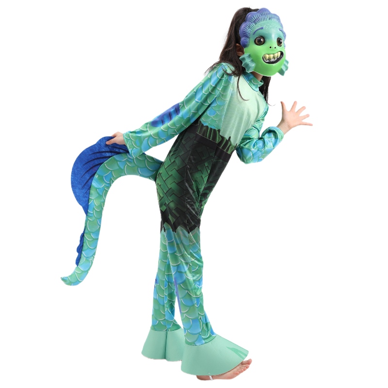 New Style Kids Movie Sea Monster Cossplay Jumpsuit Boys Luca Halloween เครื่องแต่งกายสำหรับเด็ก